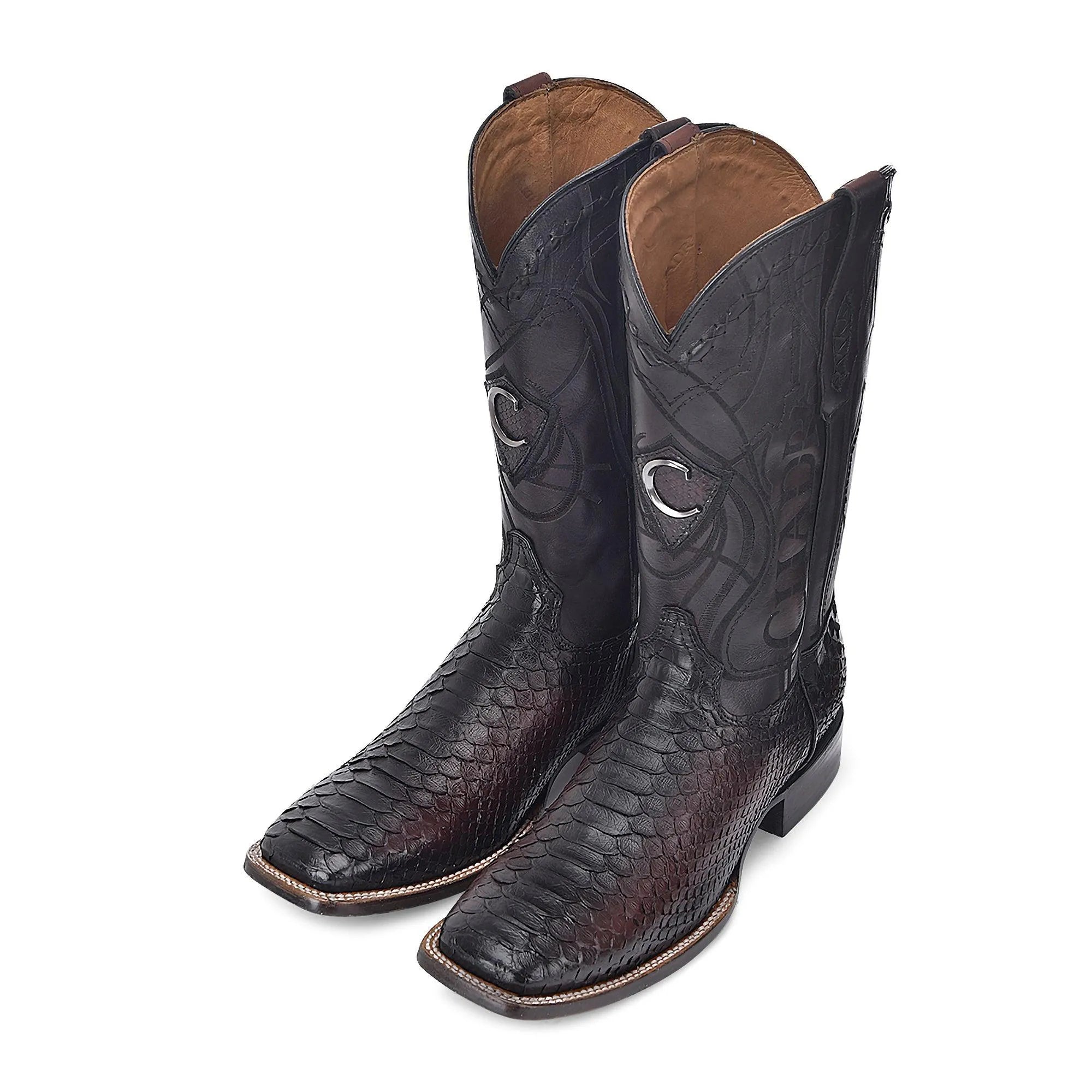 黒沢健一 Looking For The Places Boots CD-R Exotic Boots for Men - Square Toe Calf High Python Western