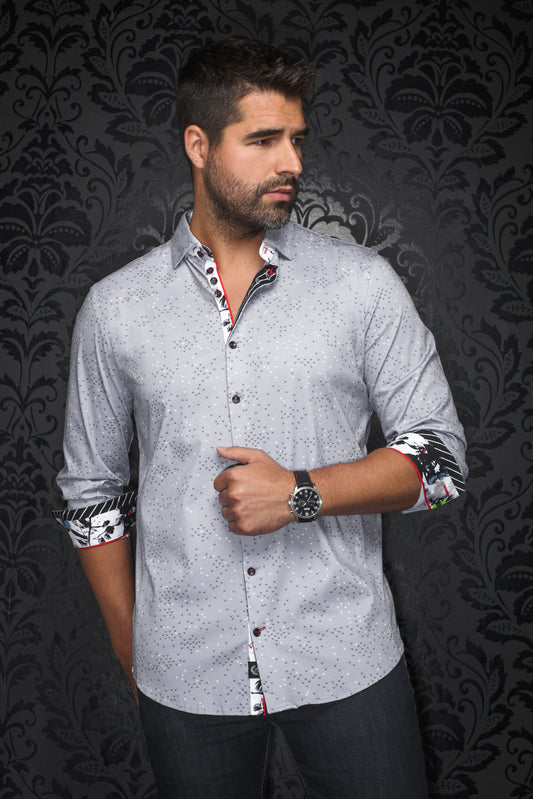 Men Au Noir Knit Shirt Pajaro Grey