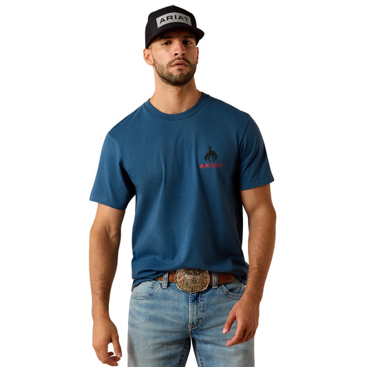 Men Ariat T-Shirt Flag Bronco 10071192