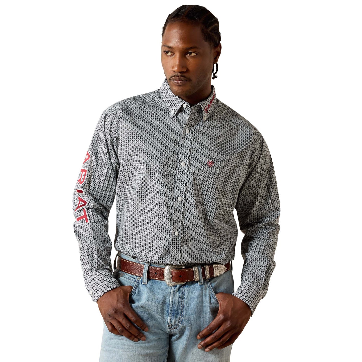 Men Ariat Shirt Casual Geo Print Team 10071716