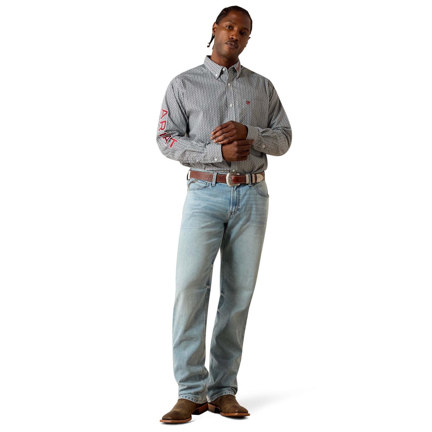 Men Ariat Shirt Casual Geo Print Team 10071716