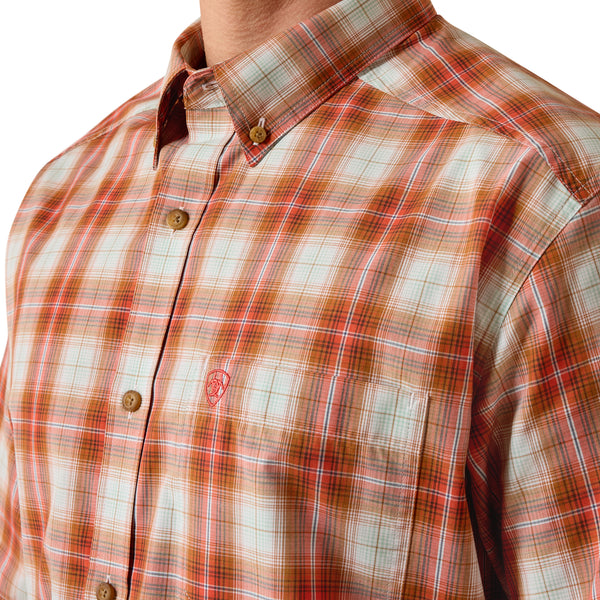Men Ariat Shirt Pro Ned (SS) Paprika Plaid 10073601