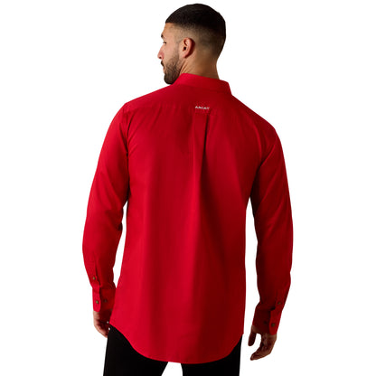 Men Ariat Shirt Team Logo (LS) Red 10073653