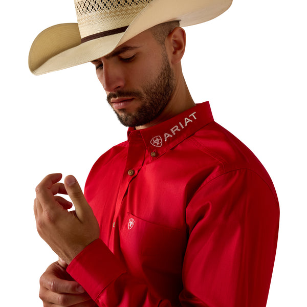 Men Ariat Shirt Team Logo (LS) Red 10073653