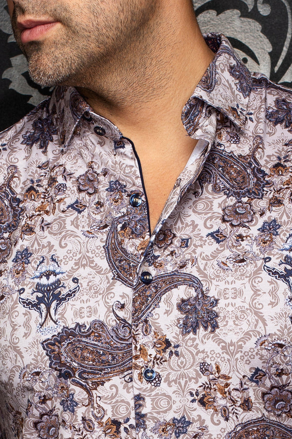 Men Au Noir Knit Shirt Sienna Stone