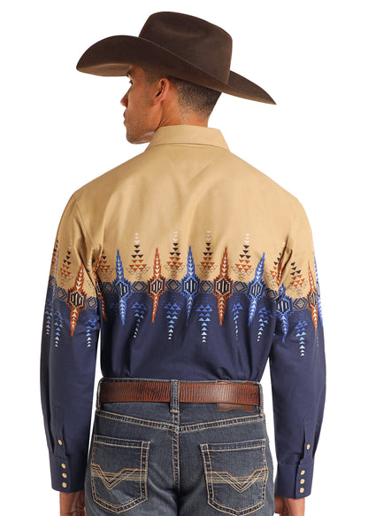 Men Panhandle Shirt Rough Stock Navy SMN2S05597
