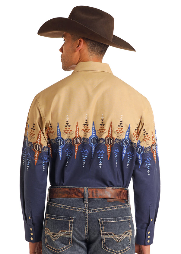 Men Panhandle Shirt Rough Stock Navy SMN2S05597