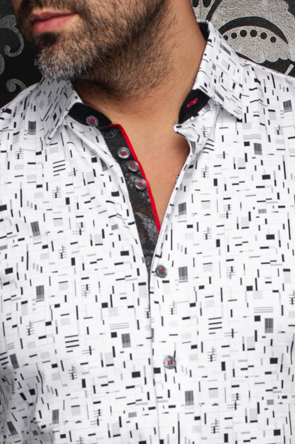 Men Au Noir Knit Shirt Stratta White