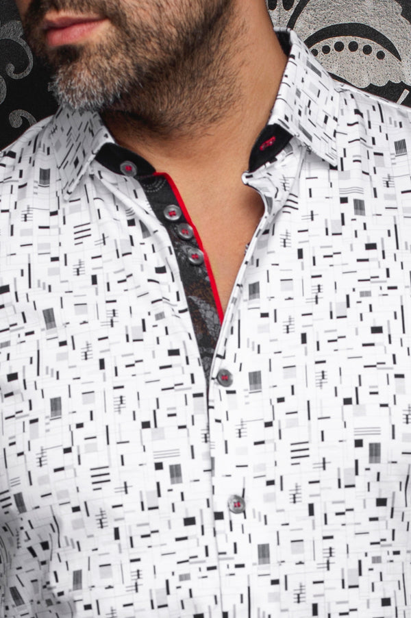 Men Au Noir Knit Shirt Stratta White