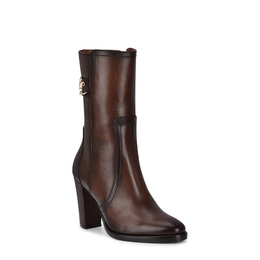 Leather Mid Calf Boots for Women Dark Brown - Cuadra Boot FC623 - El Rodeo Western Boutique