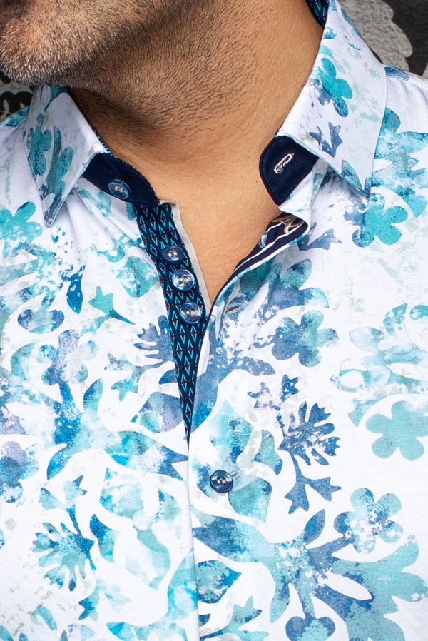 Men Au Noir Knit Shirt Tavira Turquoise