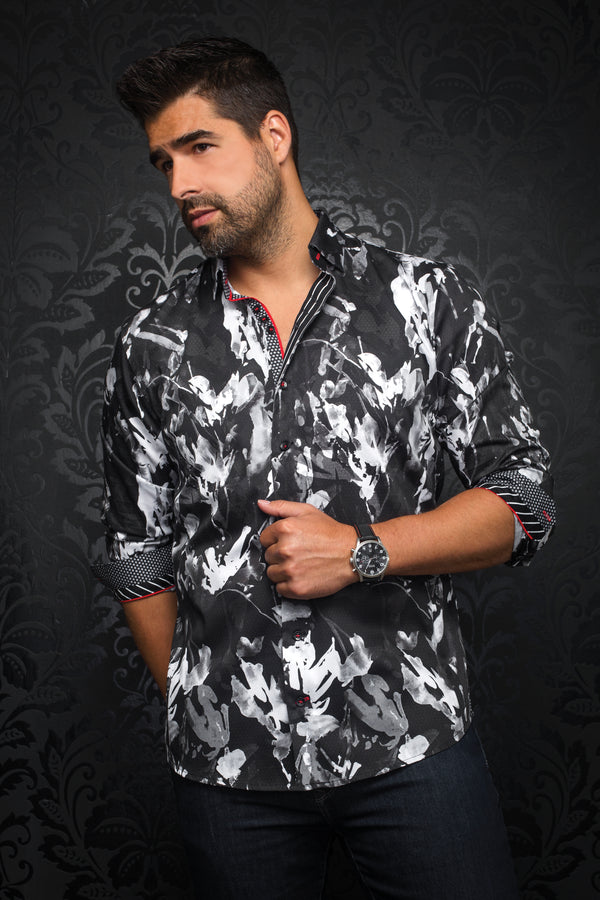 Men Au Noir Woven Shirt Toleman Black