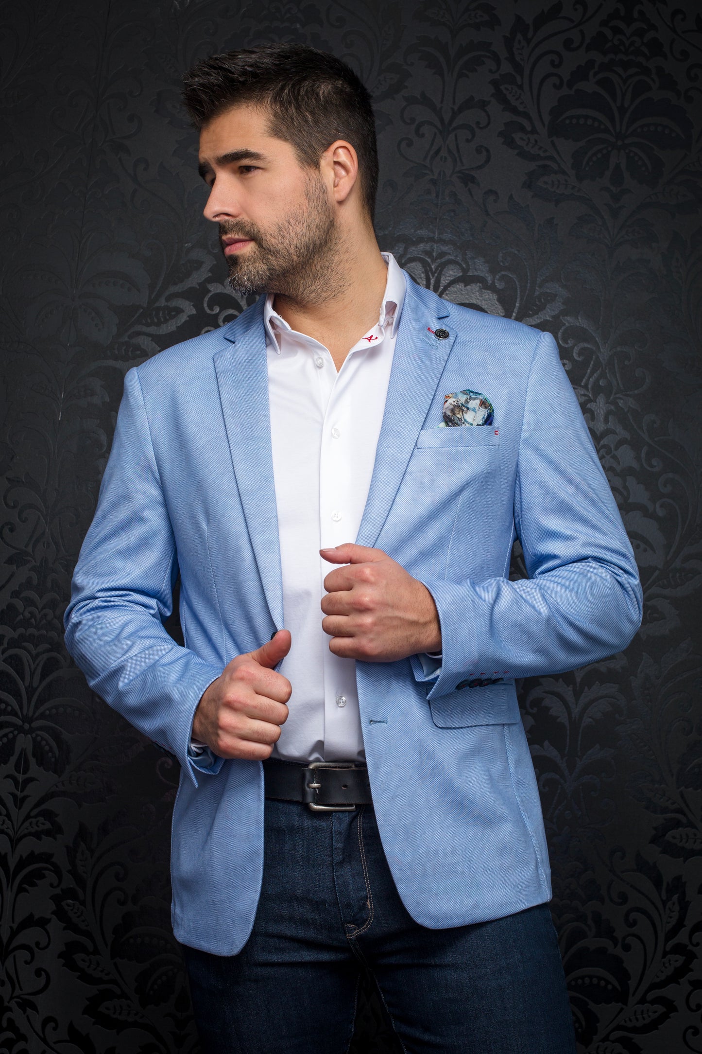 Men Au Noir Blazer Traveler Trans Light Blue