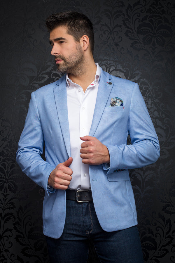 Men Au Noir Blazer Traveler Trans Light Blue