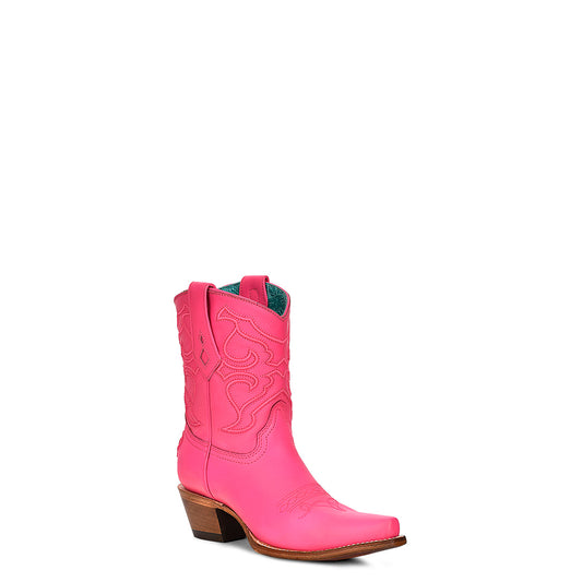 Cowhide Boots, Pointed Toe - Women Corral Ankle Boots Z5137