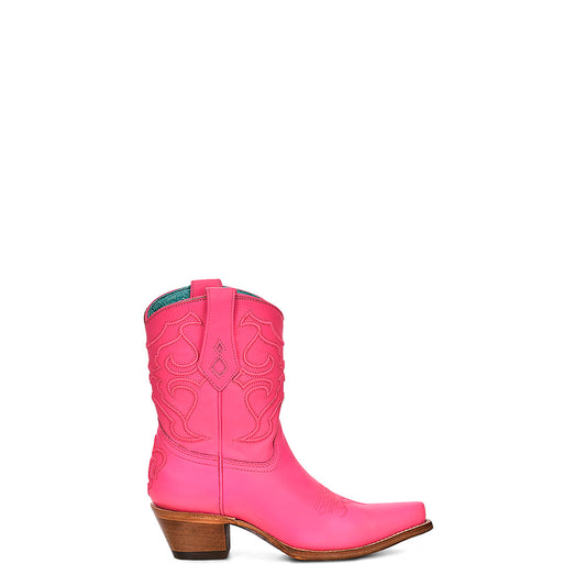 Cowhide Boots, Pointed Toe - Women Corral Ankle Boots Z5137
