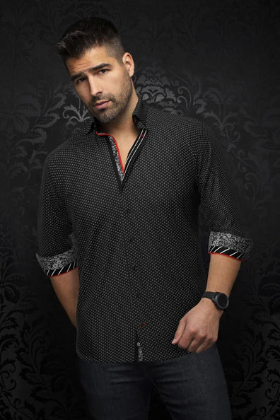 Men Au Noir Knit Shirt Sautor Black