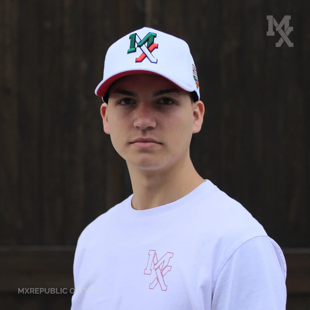 MX Baseball Cap Blanca Tricolor Trucker MX2006
