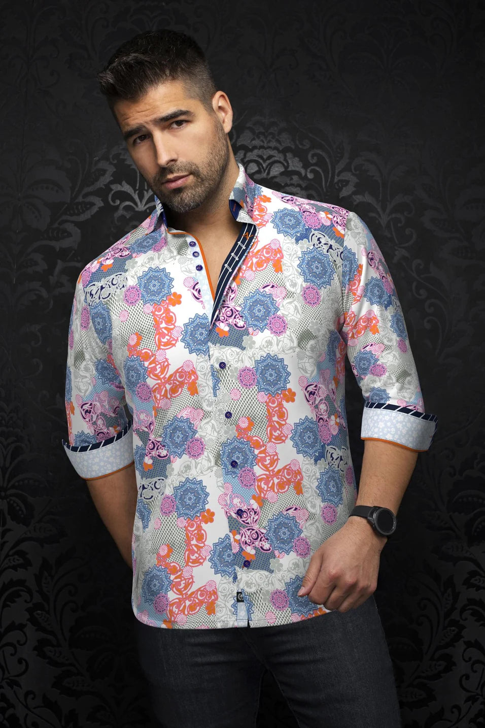 Men Au Noir Knit Shirt Albori Multi