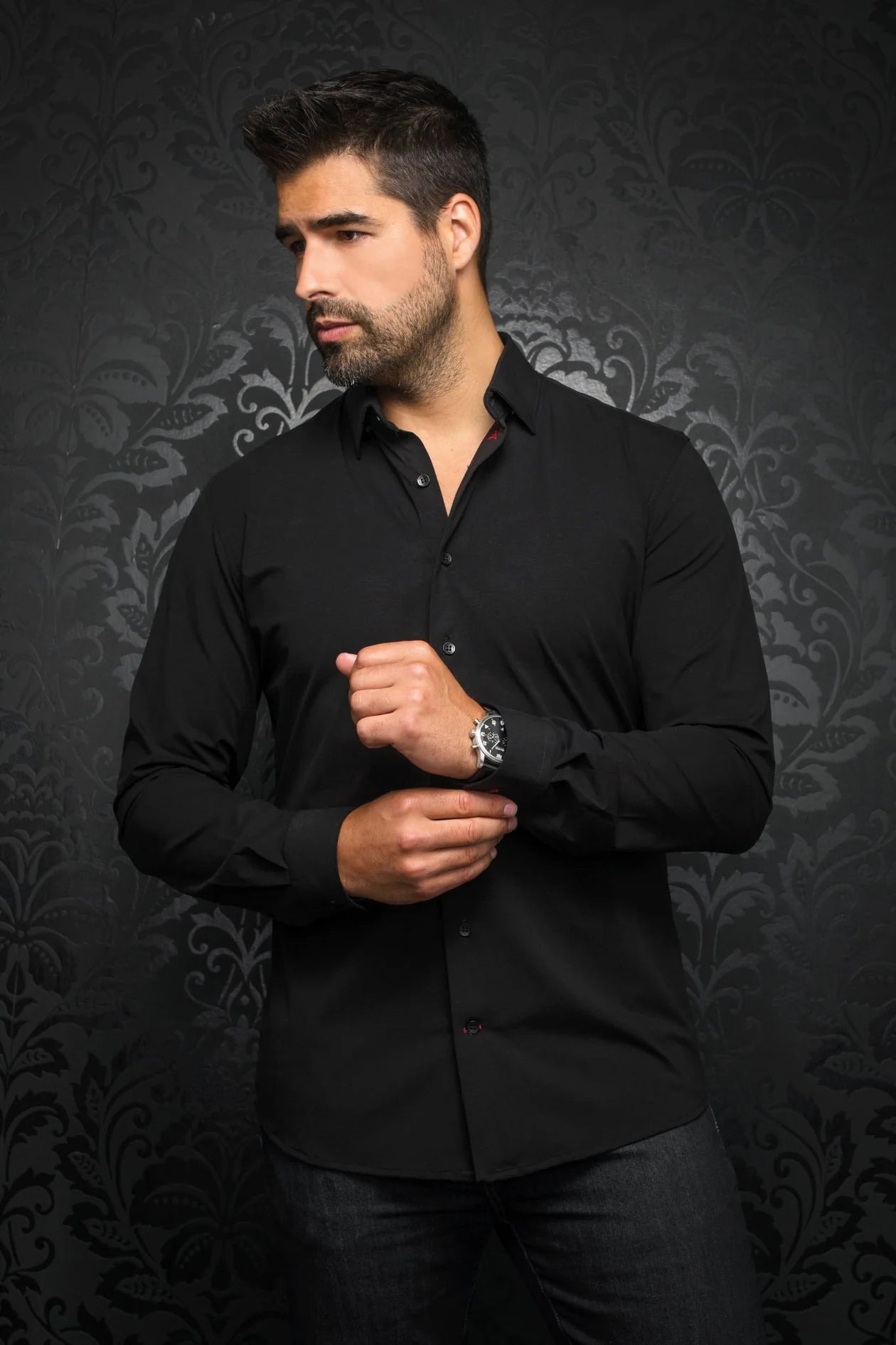 Men Au Noir Knit Shirt Alexander SLD Black