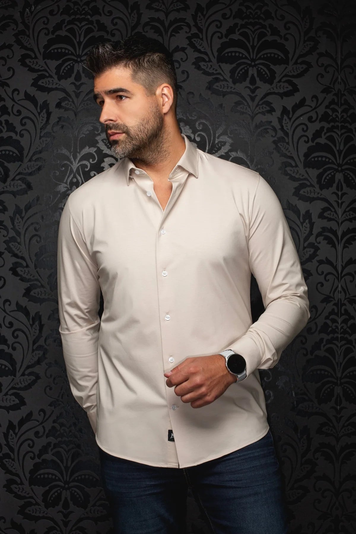 Men Au Noir Shirt Alexander SLD Bone