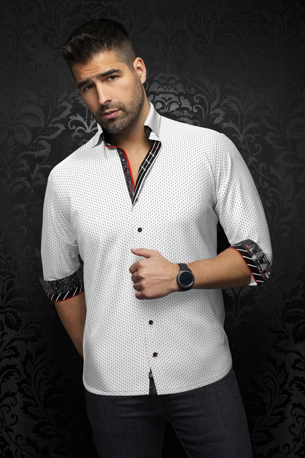 Men Au Noir Woven Shirt Ballerini White