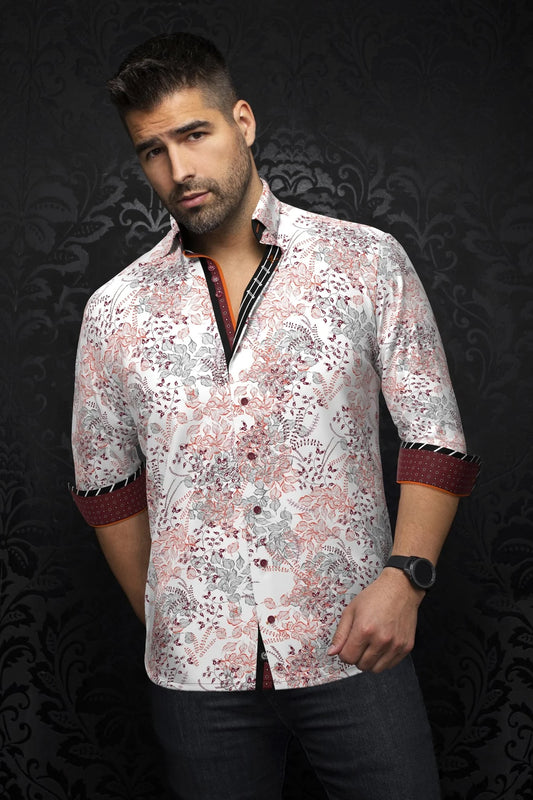 Men Au Noir Knit Shirt Beckett White