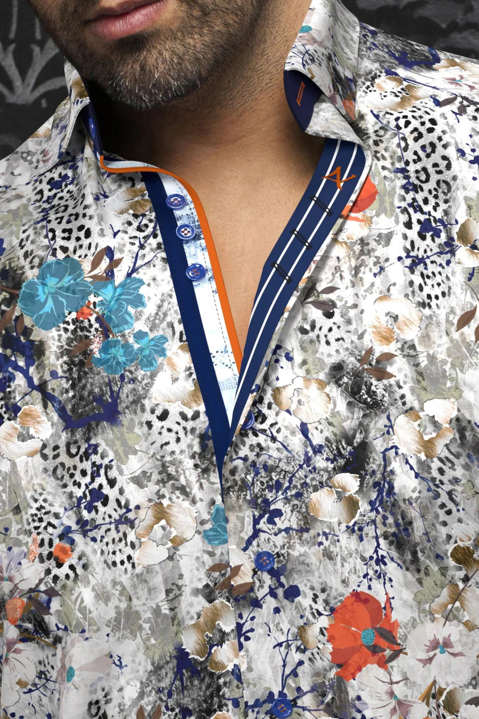 Men Au Noir Woven Shirt Bellucci Multi