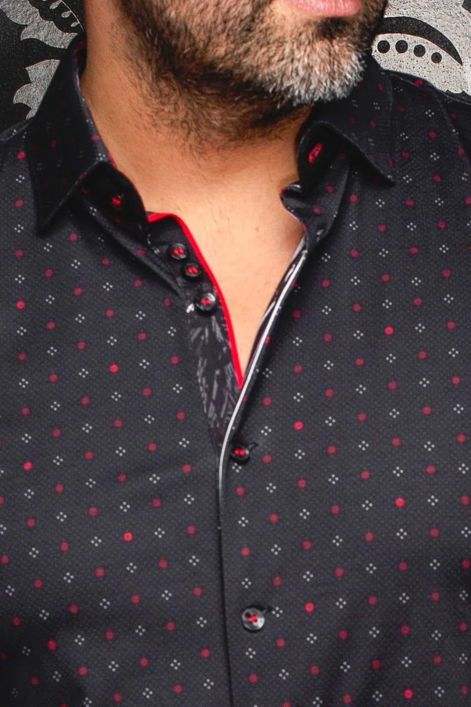 Men Au Noir Knit Shirt Clyde Black/Red