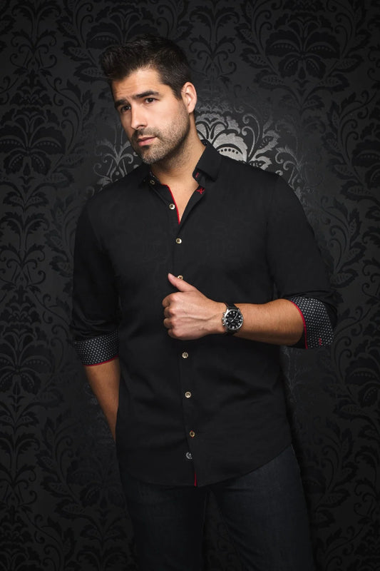 Men Au Noir Knit Shirt Dunn Black