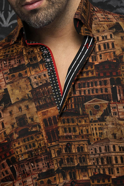 Men Au Noir Knit Shirt Ethan Rust