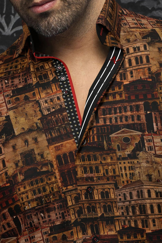 Men Au Noir Knit Shirt Ethan Rust