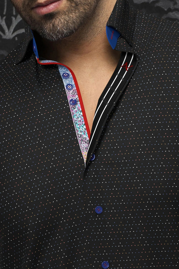 Men Au Noir Woven Shirt Massarotti Black