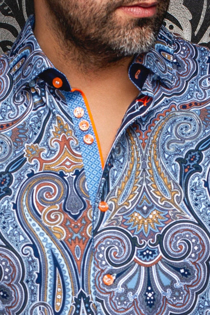 Men Au Noir Knit Shirt Mistwood Light Blue