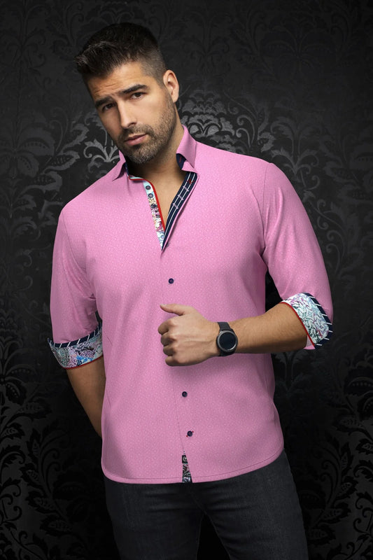 Men Au Noir Knit Shirt Morgari Pink