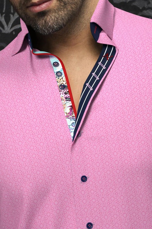 Men Au Noir Knit Shirt Morgari Pink