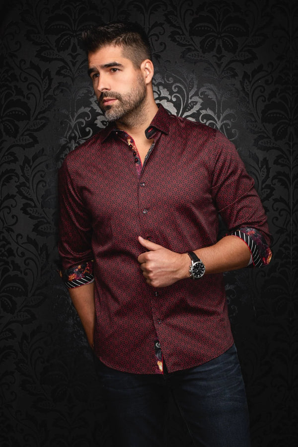 Men Au Noir Knit Shirt Nelumbo Red