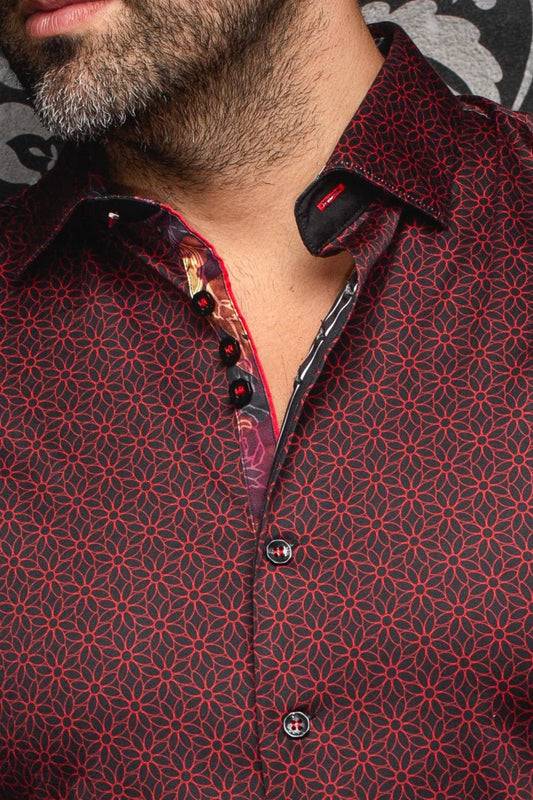 Men Au Noir Knit Shirt Nelumbo Red