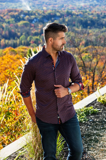 Men Au Noir Knit Shirt Nelumbo Red