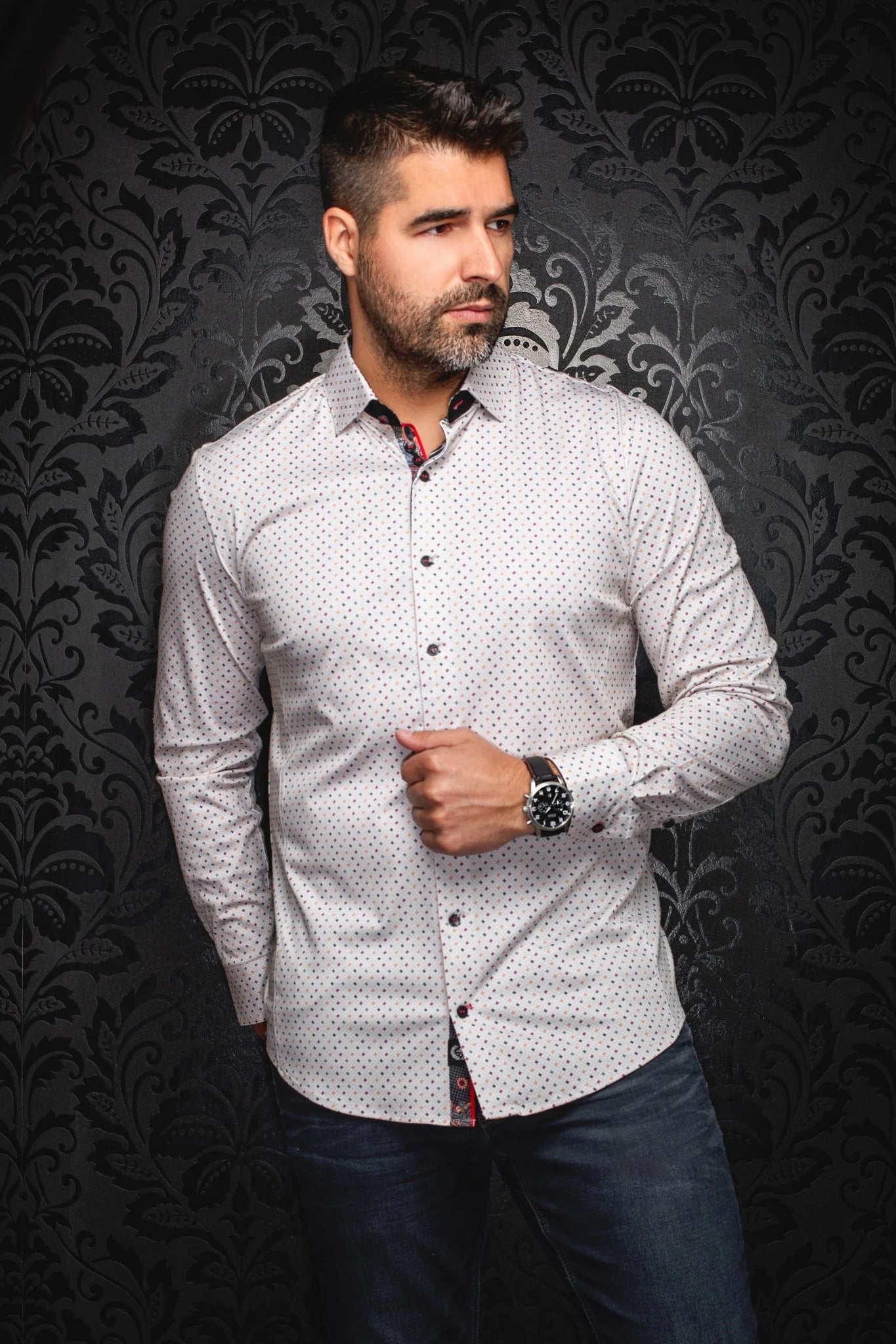 Men Au Noir Knit Shirt Optimus Stone