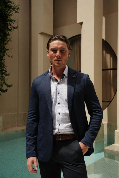 Men Au Noir Knit Shirt Optimus White/Gold