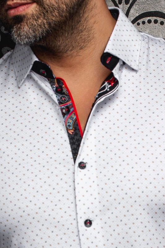 Men Au Noir Knit Shirt Optimus White/Gold