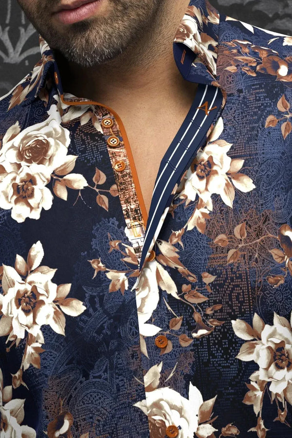 Men Au Noir Knit Shirt Rossetti Navy