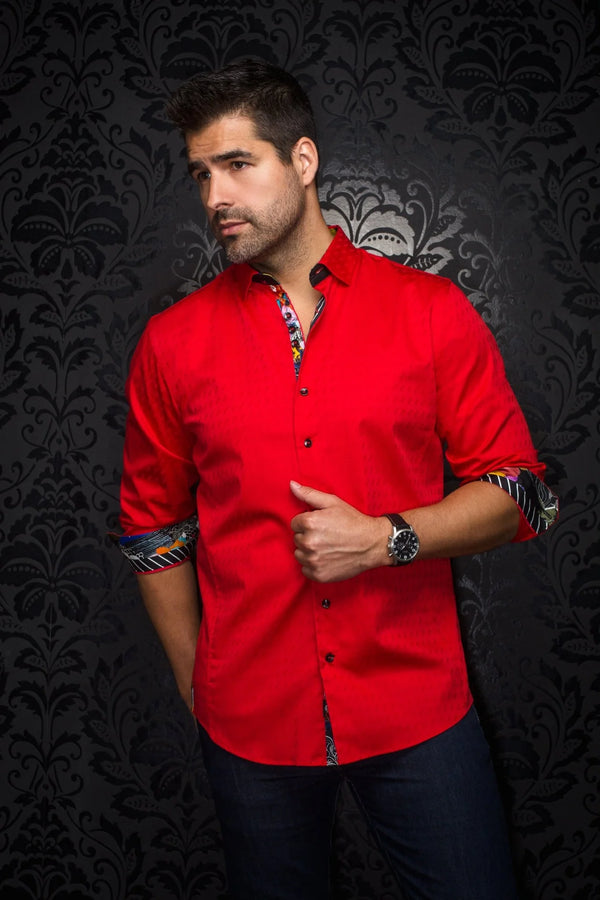 Men Au Noir Knit Shirt Wolverin Red