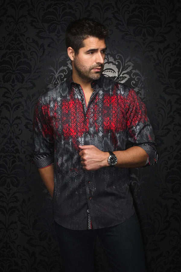 Men Au Noir Woven Shirt Darrell Red / Black