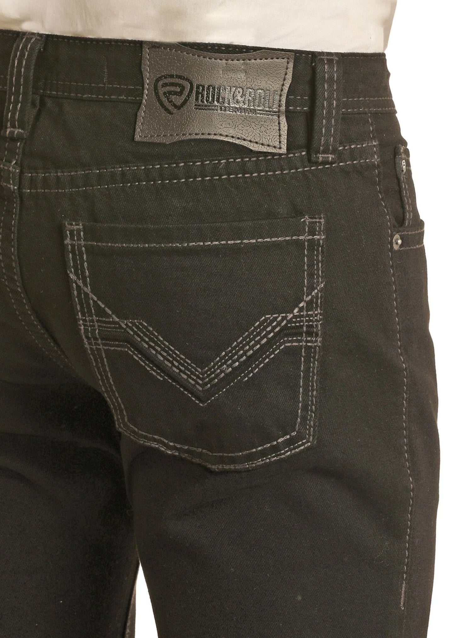 Men Rock&Roll Revolver Straight Black Jean  BM1RD02484