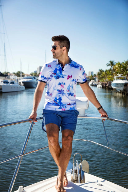 Men Au Noir Polo Aquador White