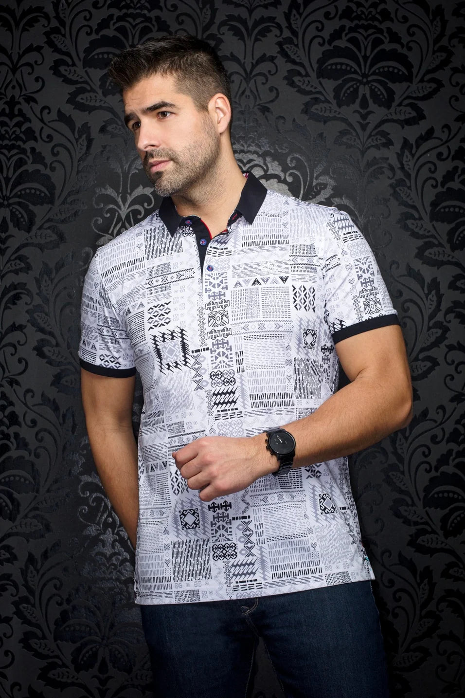 Men Au Noir Polo Azimut White