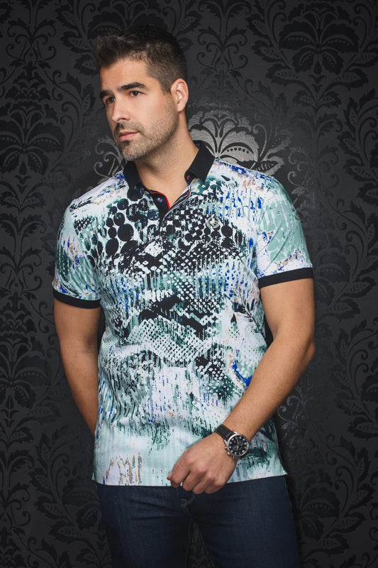 Men Au Noir Polo Harper Green