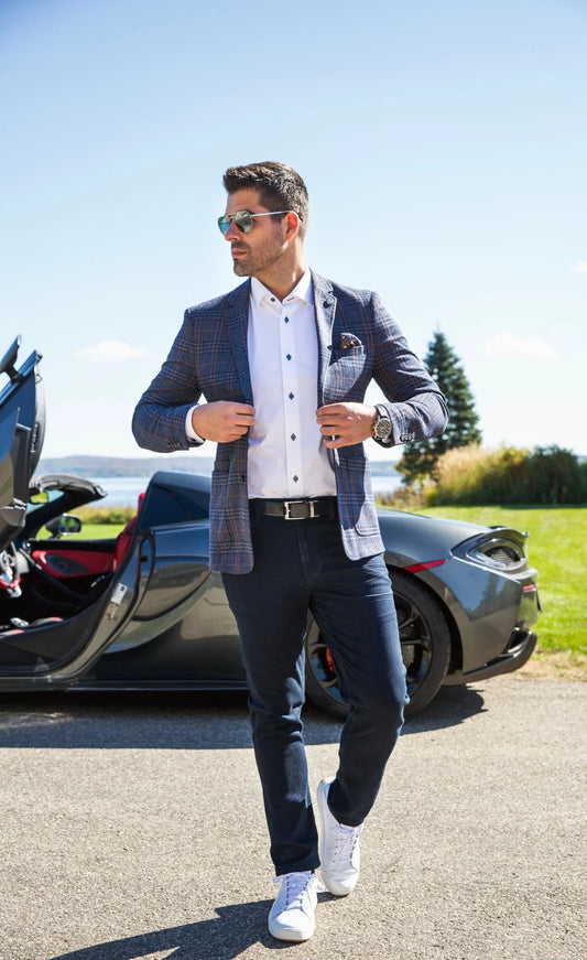 Men Au Noir Blazer Century Plaid